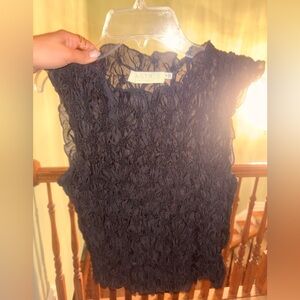 ASTR Midnight Textured Sleeveless Blouse